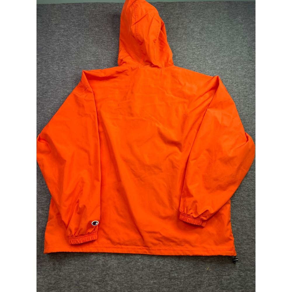 Champion Clemson Tigers Mens 2XL Orange Half Zip Packable Windbreaker Jacket - Picture 3 of 15